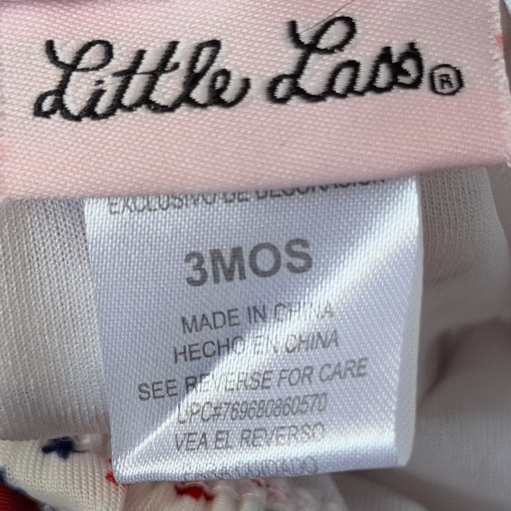 3 MTH Little Lass Red, 4th of July Ruffle Romper - Picture 2 of 4